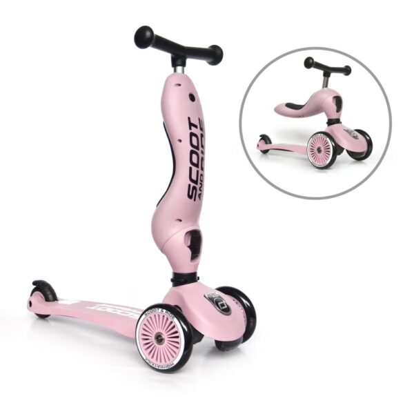 Trotineta copii transformabila 2 in 1 Scoot  Ride HighwayKick 1 Rose