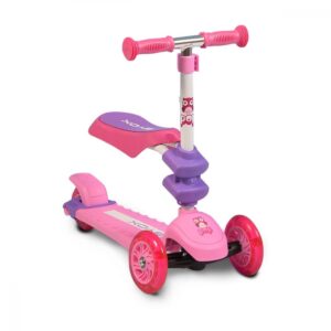 Trotineta multifunctionala 2 in 1 cu lumini Pop Pink