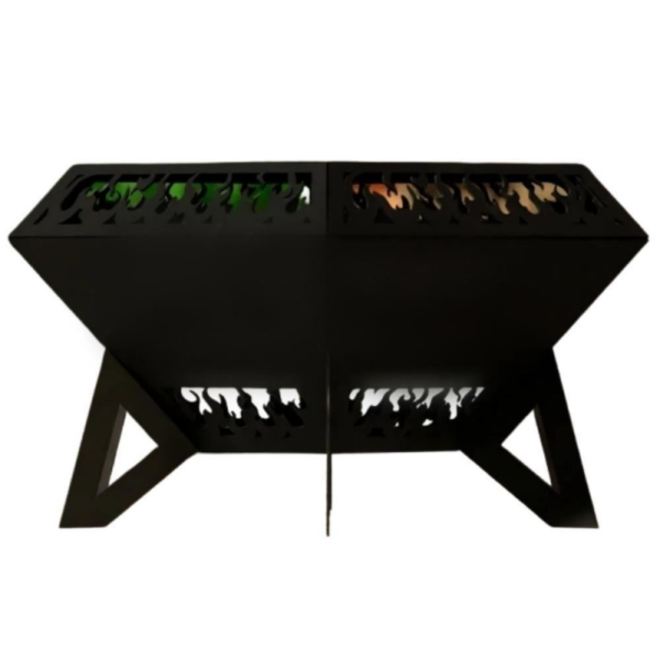 Vatra pentru terasa/gradina, Diamond Fire Pit KRO-1089, Otel, Negru, diametru 611 mm, grosime 3 mm