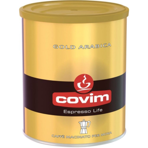 Caffe Covim Macinata in Cutie Metalica, 250 g