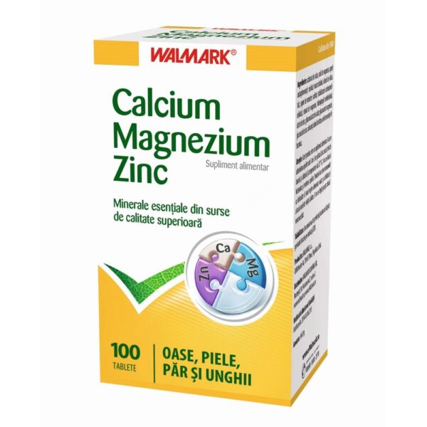 WALMARK CALCIU MAGNEZIU ZINC 100 TABLETE