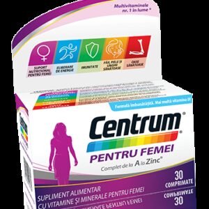 CENTRUM FEMEI A-ZINC 30 COMPRIMATE