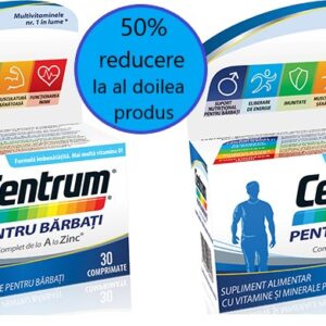 CENTRUM BARBATI A-ZINC 30 COMPRIMATE + 30 COMPRIMATE PROMO 50% DIN AL DOILEA