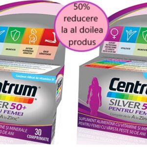 CENTRUM SILVER 50+ FEMEI 30 COMPRIMATE + 30 COMPRIMATE PROMO 50% DIN AL DOILEA