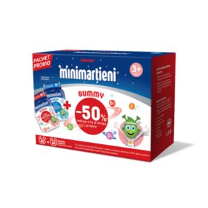 MINIMARTIENI GUMMY CU ECHINACEA 60BUC + BONE ACTIVE 60BUC 50% REDUCERE