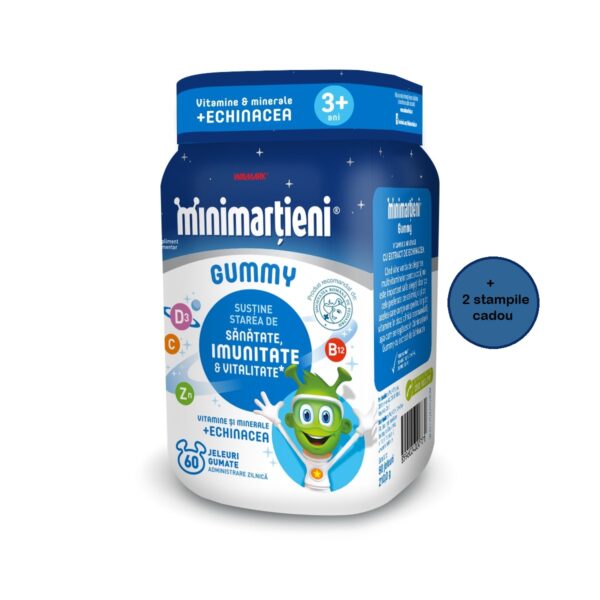 MINIMARTIENI GUMMY CU ECHINACEA 60BUC + 2 STAMPILE CADOU