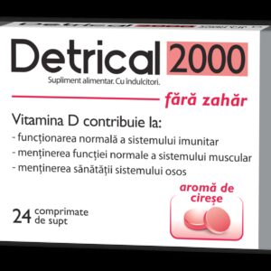 ZDROVIT DETRICAL D3 2000UI CIRESE FARA ZAHAR 24 COMPRIMATE.DE SUPT