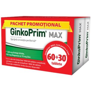 GINKOPRIM MAX 120MG X 60 TABLETE+30 TABLETE CADOU