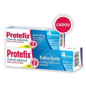 PROTEFIX CREMA ADEZIVA EXTRA FORTE 40ML + CREMPROTEFIX CREMA ADEZIVA EXTRA FORTE 40ML + CREMA ADEZIVA EXTRA FORTE 20ML CADOU + ADEZIVA EXTRA FORTE 20ML CADOU