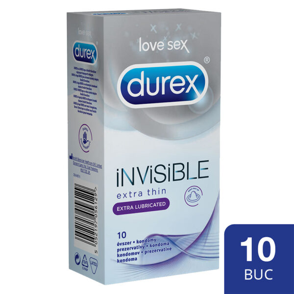 DUREX INVISIBLE EXTRA LUBRICATED PREZERVATIV 10BUC