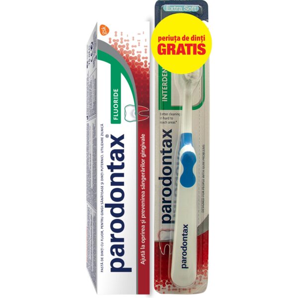 PARODONTAX PASTA DE DINTI FLUORIDE 75ML + PERIUTA INTERDENTAL GRATIS