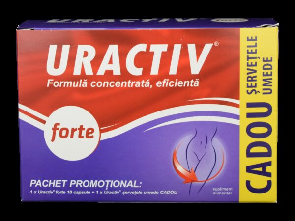 URACTIV FORTE 10 CAPSULE + SERVETELE UMEDE CADOU