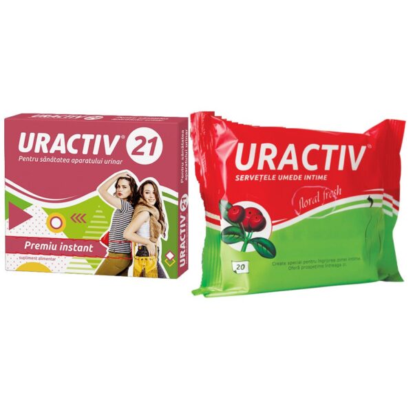 URACTIV 21 21 CAPSULE + 20 SERVETELE UMEDE CADOU