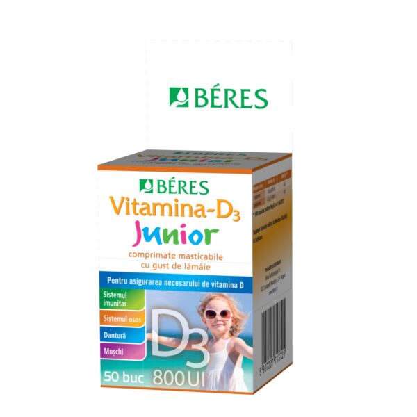 BERES JUNIOR VITAMINA D3 800UI X 50 COMPRIMATE MASTICABILE