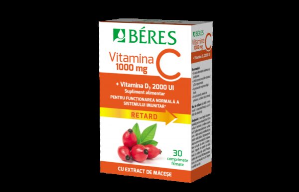 BERES VITAMINA C 1000MG + VITAMINA D3 2000UI X 30 COMPRIMATE FILMATE