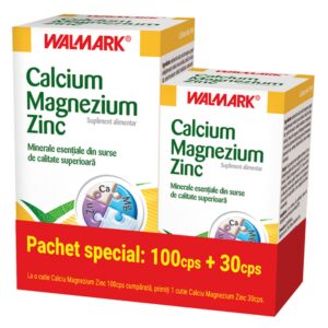 WALMARK CALCIU MAGNEZIU ZINC 100 TABLETE + 30 TABLETE GRATIS