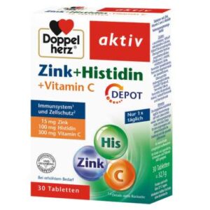 DOPPELHERZ AKTIV ZINC+HISTIDINA+VITAMINA C DEPOT 30 COMPRIMATE