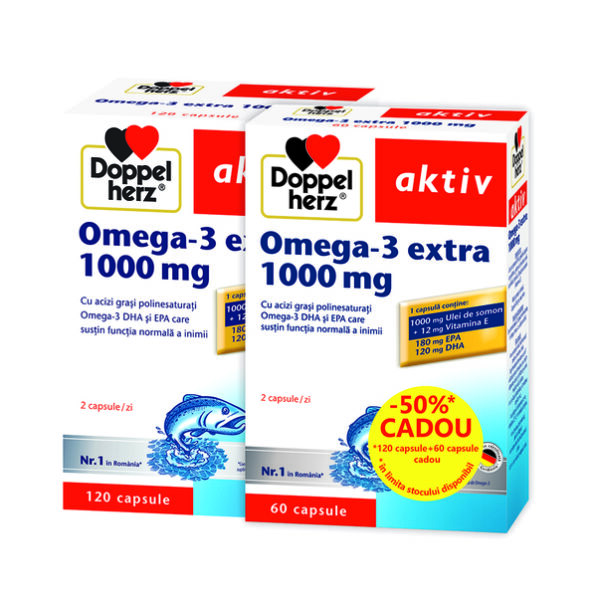 DOPPELHERZ AKTIV OMEGA-3 EXTRA 1000MG X 120 CAPSULE + 60 CAPSULE CADOU