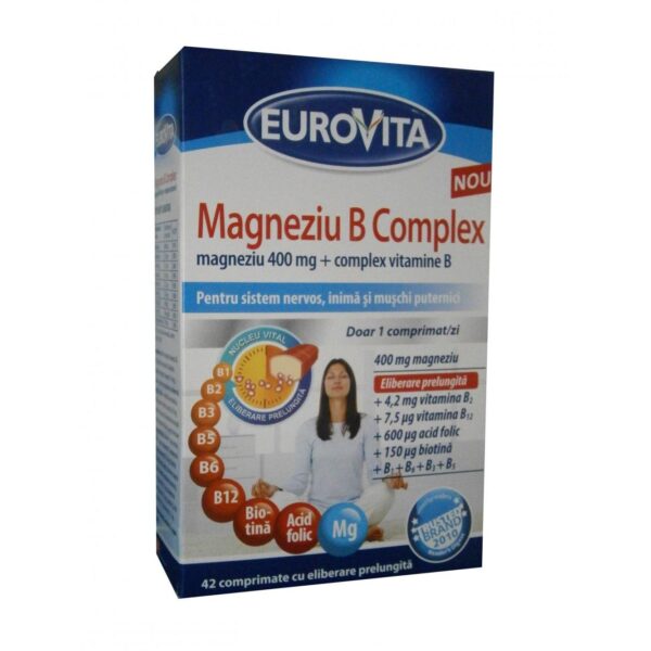 EUROVITA MAGNEZIU B COMPLEX 42 COMPRIMATE