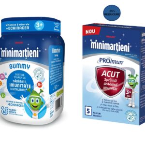 MINIMARTIENI GUMMY CU ECHINACEA 60BUC + PROIMUN ACUT 5PLICURI 25% PROMO