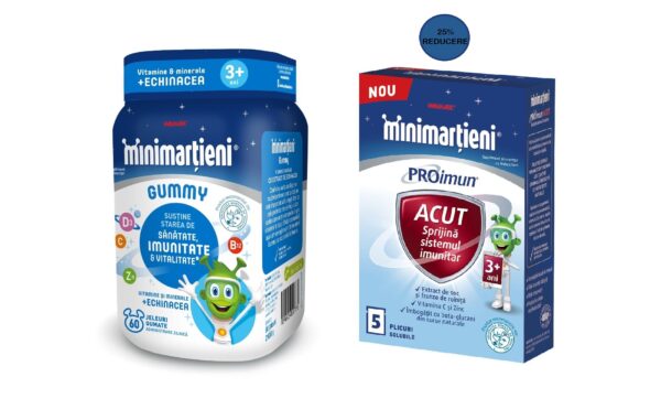 MINIMARTIENI GUMMY CU ECHINACEA 60BUC + PROIMUN ACUT 5PLICURI 25% PROMO