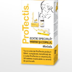 PROTECTIS EDITIE SPECIALA MAMA SI COPILUL (10ML PICATURI + VITAMINA D3 10 TABLETE)