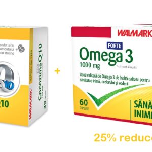 WALMARK COENZIMA Q10 MAX 100MG X 30 CAPSULE + OMEGA 3 FORTE 60 CAPSULE 25%REDUCERE