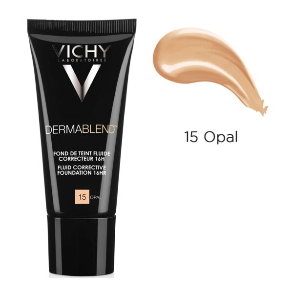 VICHY DERMABLEND FOND DE TEN CORECTOR FLUID REZISTENTA 16H SPF 35 TEN NORMAL / USCAT NUANTA 15 OPAL