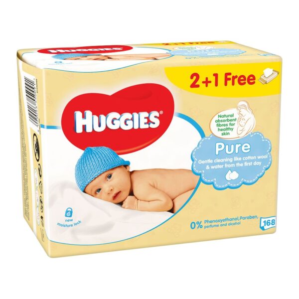 HUGGIES PURE SERVETELE UMEDE PENTRU COPII 56BUC 2+1 CADOU