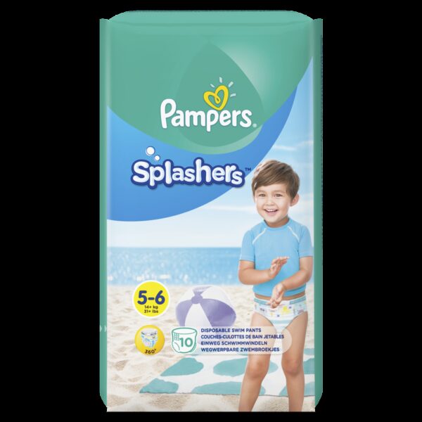 PAMPERS SPLASH 5 SLIP DE APA 14+KG 10 BUCATI