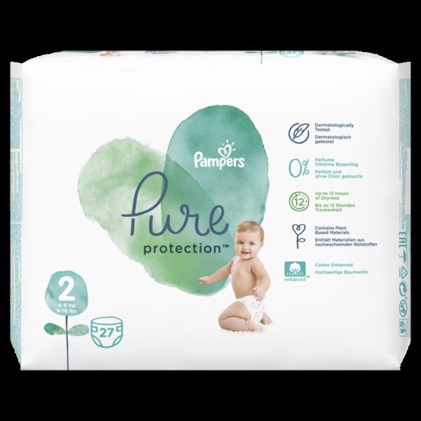 PAMPERS PURE 4-8KG SCUTECE 27 BUCATI MARIMEA 2