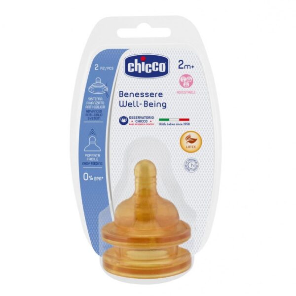 CHICCO PHYSIOLOGIC TETINA CAUCIUC X 2BUC FLUX REGLABIL 2+ 81623-7