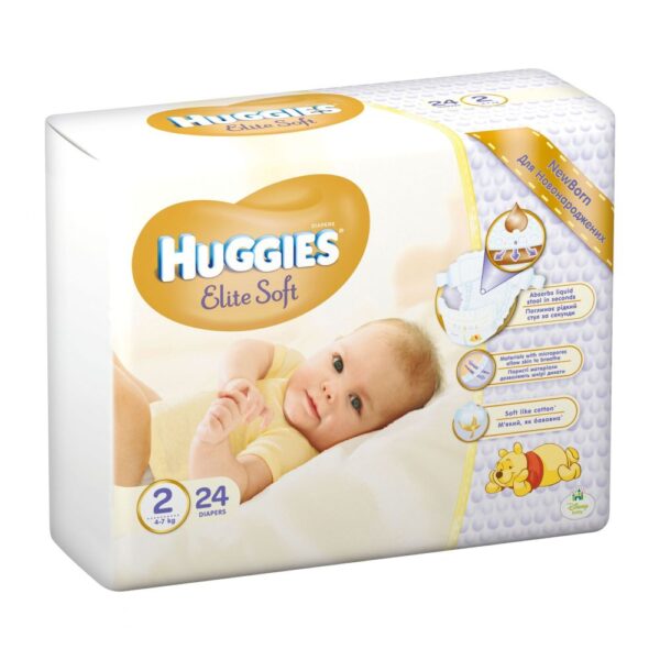 HUGGIES ELITE SOFT MARIME 2 4-7KG 24BUC