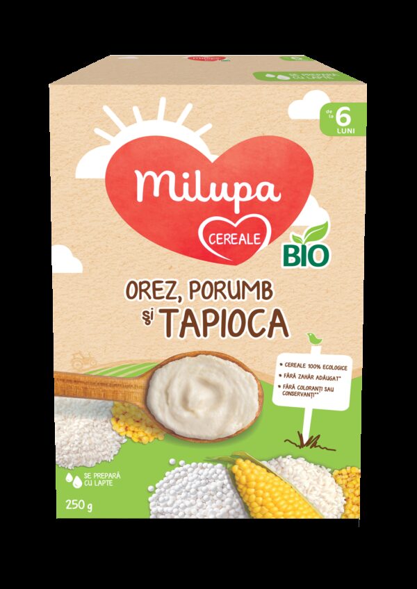 MILUPA BIO CEREALE FARA LAPTE 3 CEREALE 250G