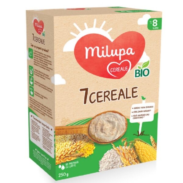 MILUPA BIO CEREALE FARA LAPTE 7 CEREALE 250G