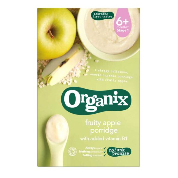 ORGANIX CEREALE CU OREZ INTEGRAL PORUMB SI MERE 6LUNI+ 120G