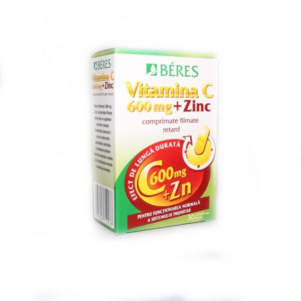 BERES VITAMINA C 600MG + ZN 30 COMPRIMATE FILMATE