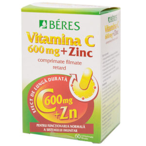 BERES VITAMINA C 600MG + ZN 60 COMPRIMATE FILMATE