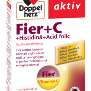 DOPPELHERZ AKTIV FIER + VITAMINA C + HISTIDINA + ACID FOLIC 30 COMPRIMATE