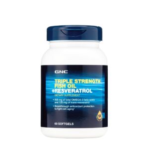 GNC TRIPLE STRENGTH FISH OIL + RESVERATROL 60 CAPSULE GELATINOASE